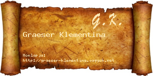 Graeser Klementina névjegykártya